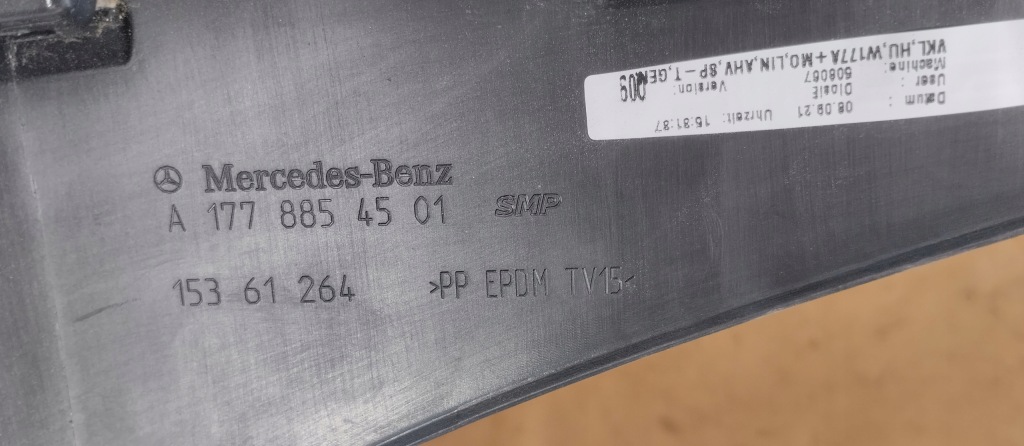 Дифузор накладка спойлер бампера задній mercedes a klasa w177 a1778854501 Ціна