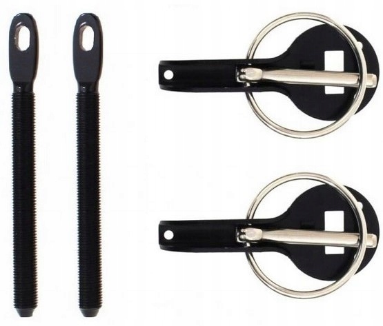 фото №1, Заскочки капот x2 aluminiowe набір чорні slide