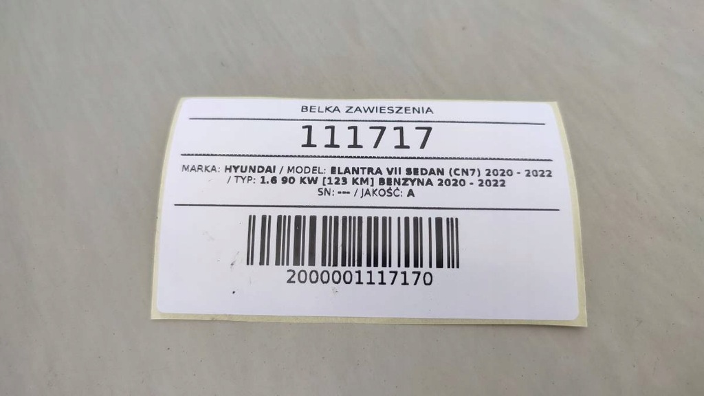 фото №11, Балка oś подвеска задняя задняя hyundai elantra vii 2023 1.6