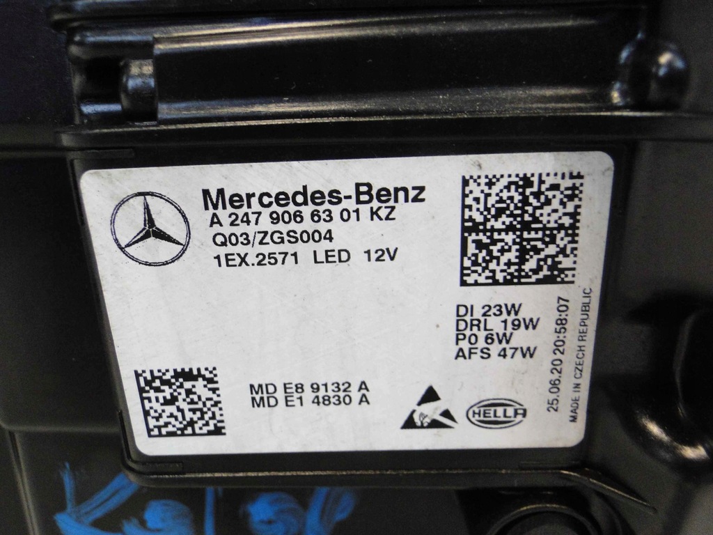 фото №15, Mercedes лампа левая led high performance gla h247 247