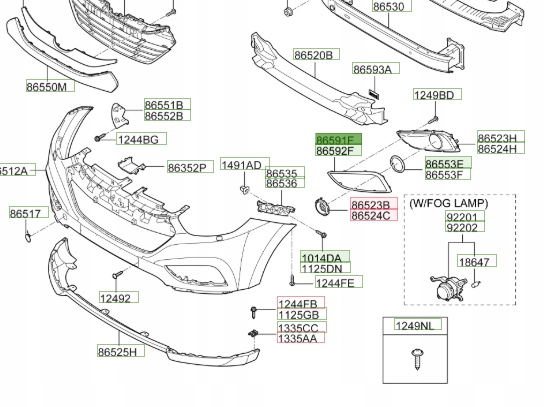 фото №1, Рамка протитуманної фари перед права оригінальний номер 865822y000 hyundai ix35