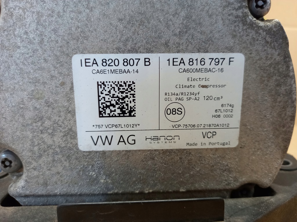 фото №6, Компрессор компрессор кондиционера vw id.3 id.4 enyaq 1ea816797f 1ea820807b