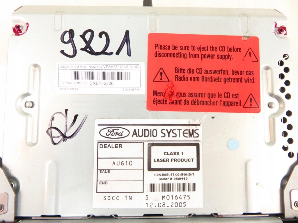фото №11, Радио sony ford focus mk2 разкодированный 4m5t18c815bh