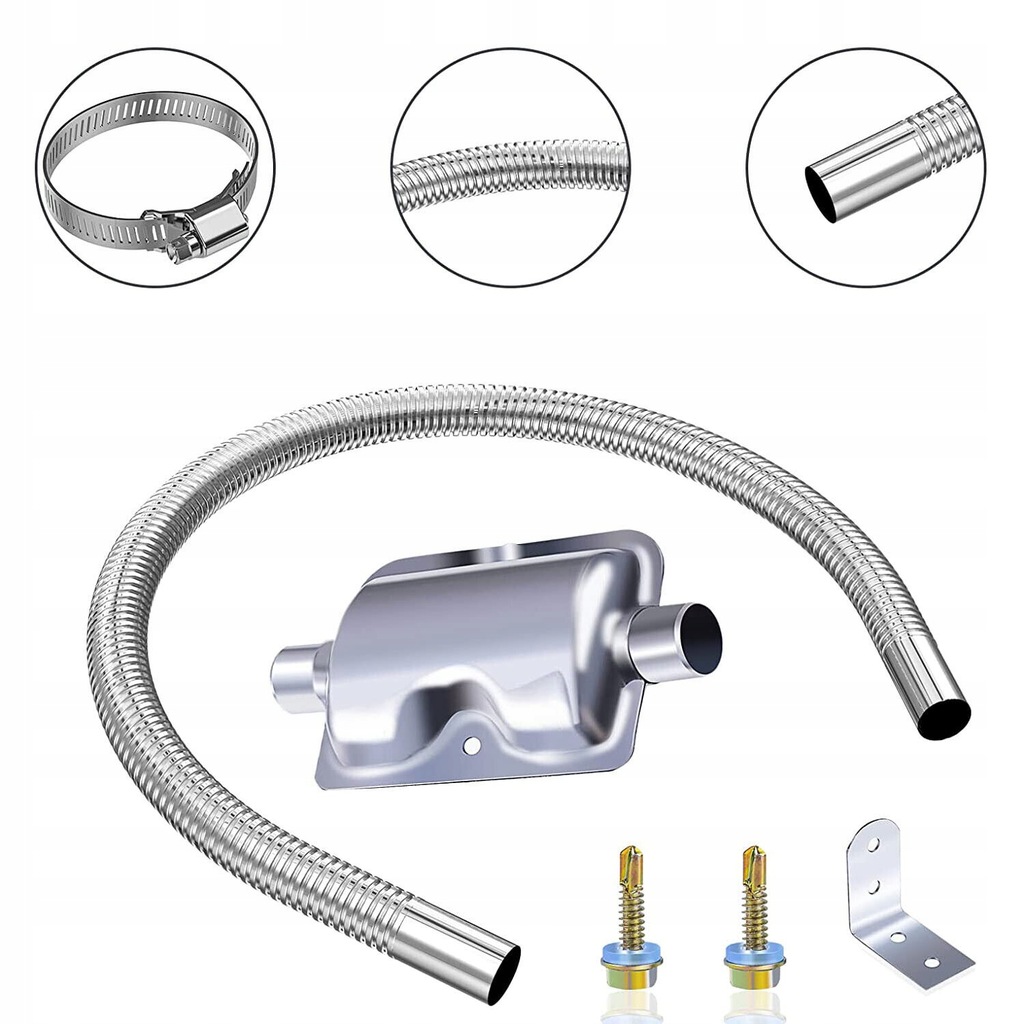 фото №4, Wąż випускний do автомобіля труба обігрівача повітря труба вихлопна 2,5 cm