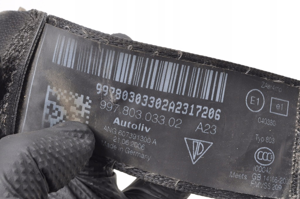 фото №8, Porsche 911 997 pas безопасности левый перед передний 99780303302