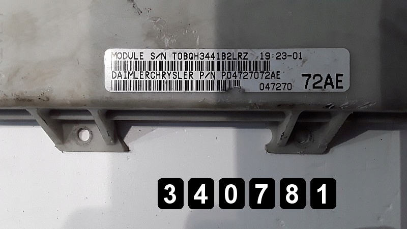 фото №1, 2001 chrysler voyager ecu p04727072ae