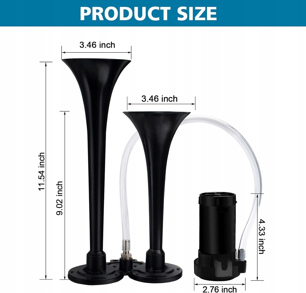 фото №6, Клаксон автомобильный 12 v, bardzo громкий набор сигнальные трубы пневматической