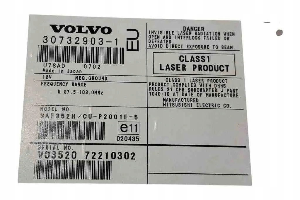 фото №10, Чейнджер cd volvo v70 ii sw 72210302 2.4l дизель 93kw 2007