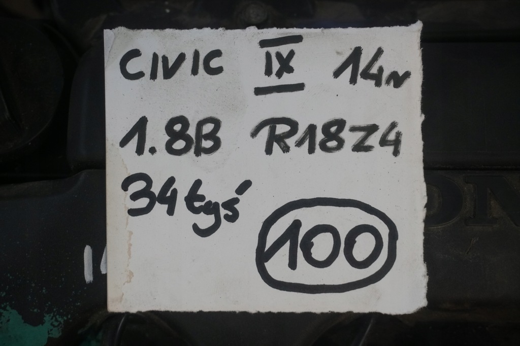 фото №2, Honda civic ix 2014 r18z4 1.8b двигатель 34tys