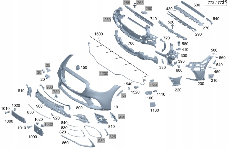 фото №1, Mercedes-benz s w223 подкладка pod номерной знак перед