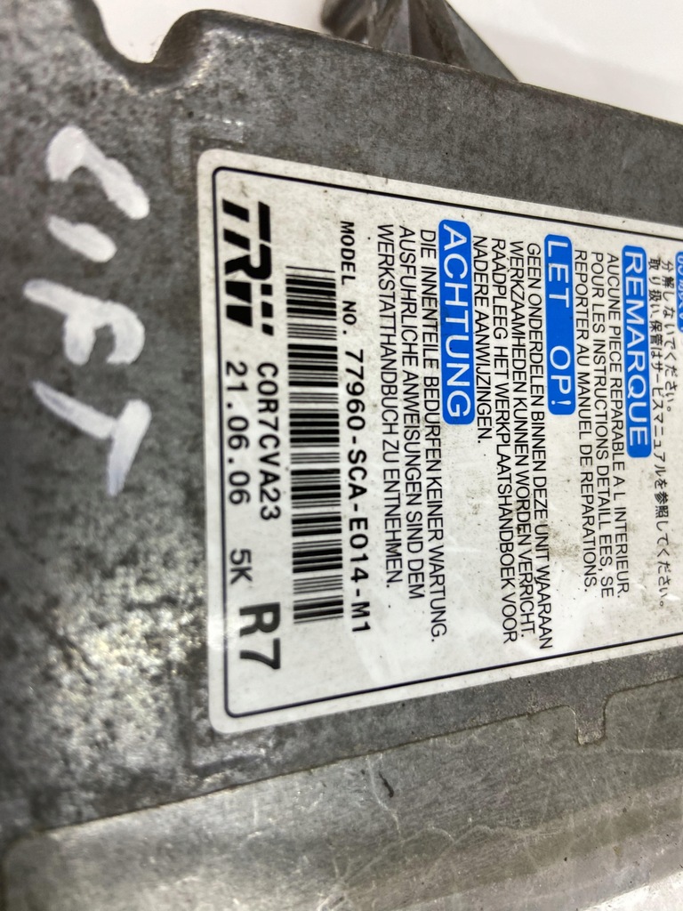 фото №6, Модуль датчик подушек подушка безопасности honda cr-v ii lift оригинальный номер 77960-sca-e014-m1