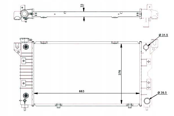 50238 nrf радіатор води chrysler voyager benz 95- Оригінал