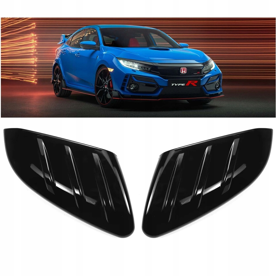 фото №1, Накладки корпус зеркал honda civic x type r si чёрный блеск 2016-