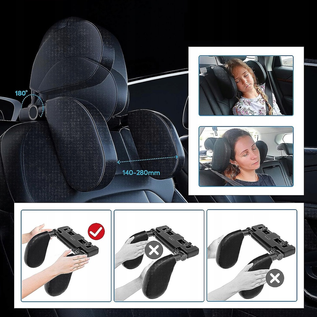 фото №6, Підголівник автомобільний регульований спинка na голови podróżny do спання комфорт