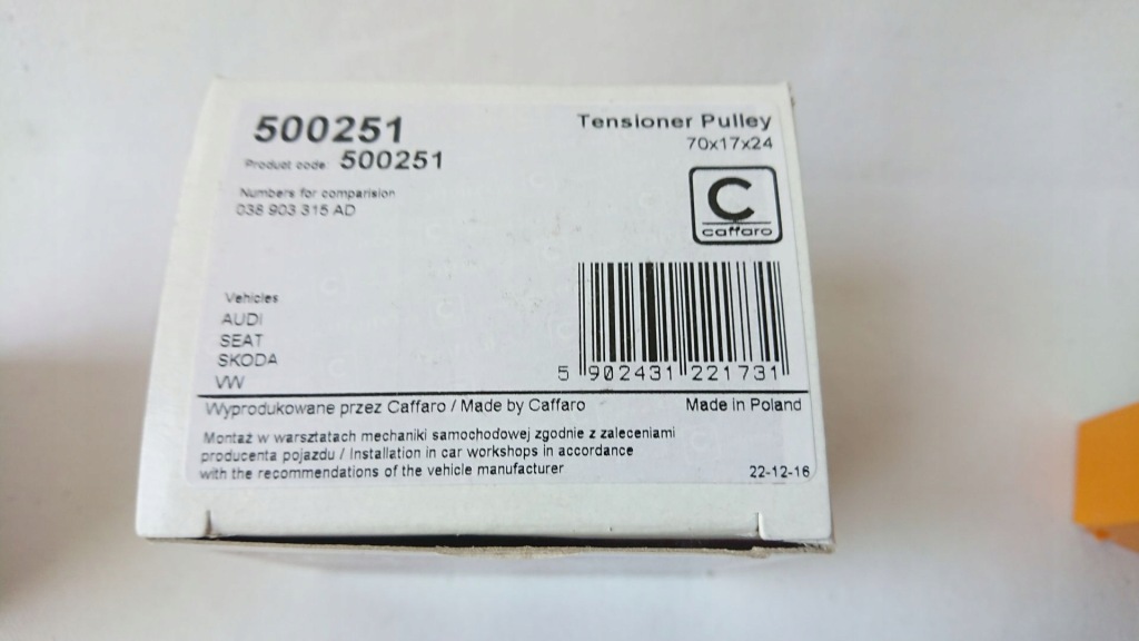 Ремінь + ролик натягувача + генератора vw passat b6 2.0 tdi cbab двигуни cr Доставка