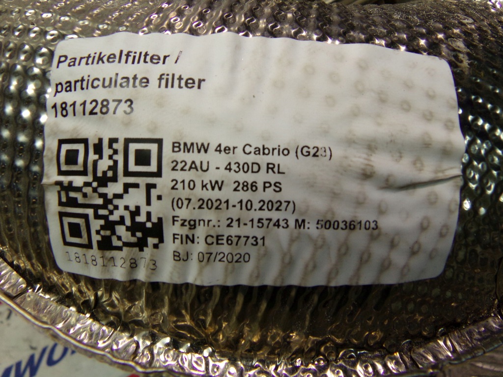 фото №15, Bmw x3 g01 g2x g3x dpf фільтр часток твердих 8598299 8477061 8477085