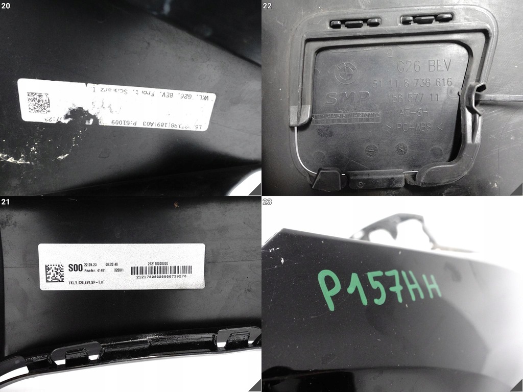 фото №15, Bmw 4 i4 g26 bev gran coupe звичайний 21- бампер перед + заглушка 6xpdc