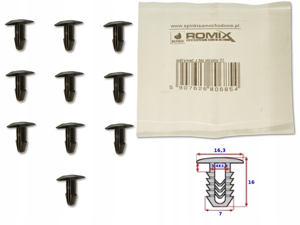 фото №1, Honda cr-v ii 01-06 клипса клипса штифт уплотнители
