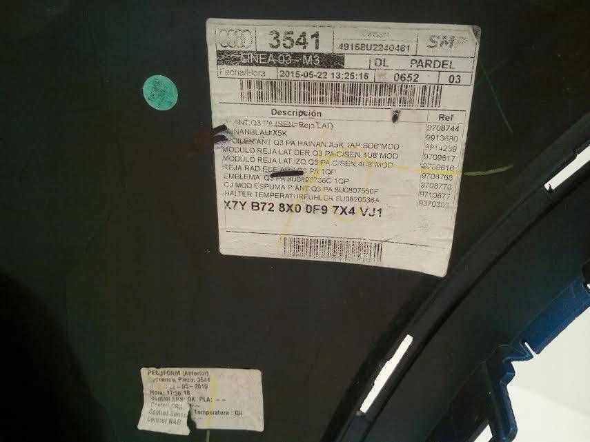 фото №13, Audi q3 8u 2015 перед бампер передний