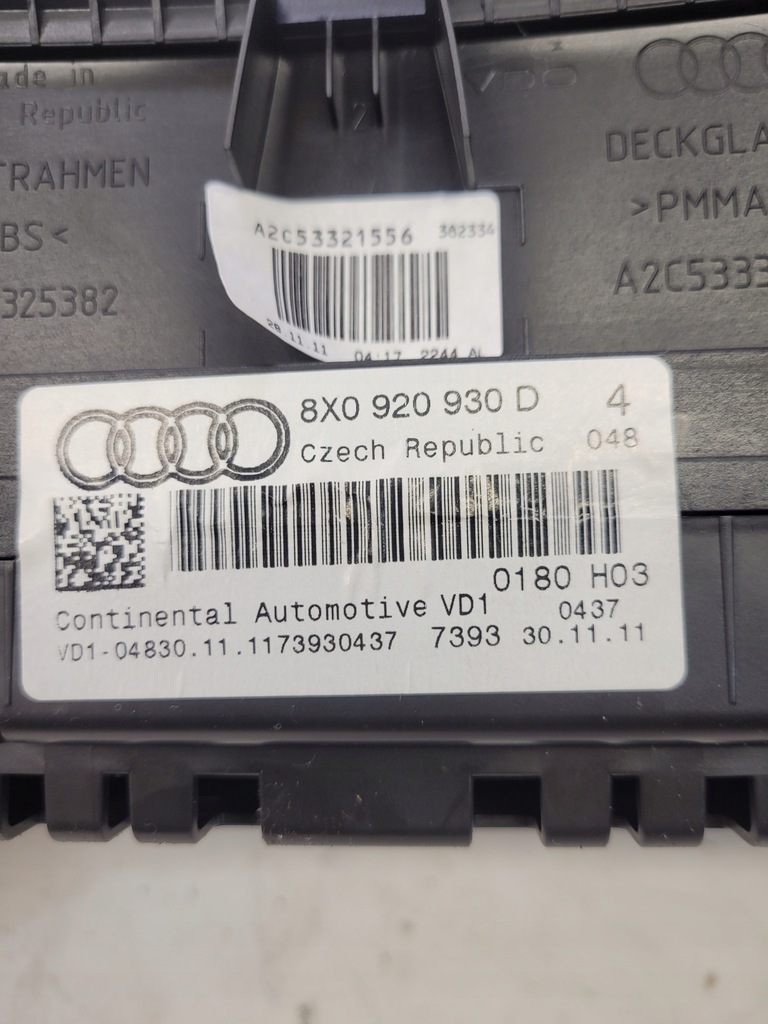 фото №9, Счетчик приборы audi a1 8x 1.6 tdi 8x0920930d eu