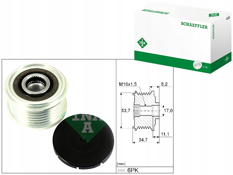 фото №1, Шків генератора ina 535032710 opel corsa e combo 1.3d 14- ina