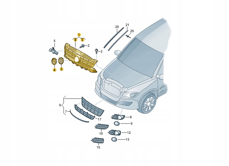 фото №2, Решітка радіатора радіатора решітка радіатора vw tiguan aso
