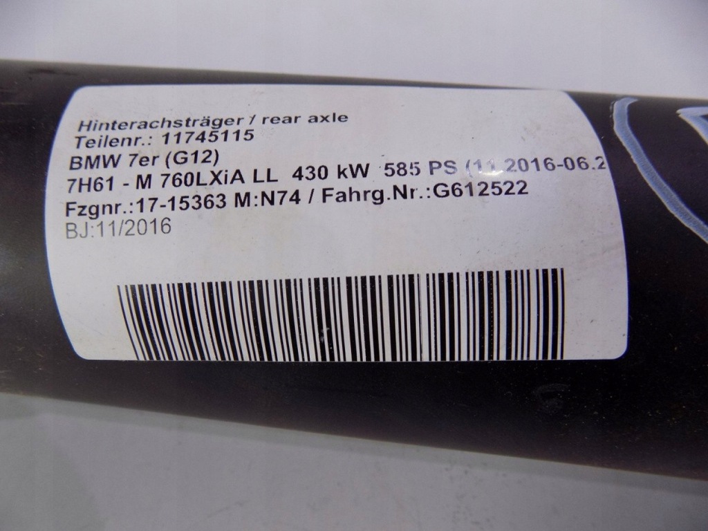 фото №12, Bmw 7 g12 - wał привідний / кардан