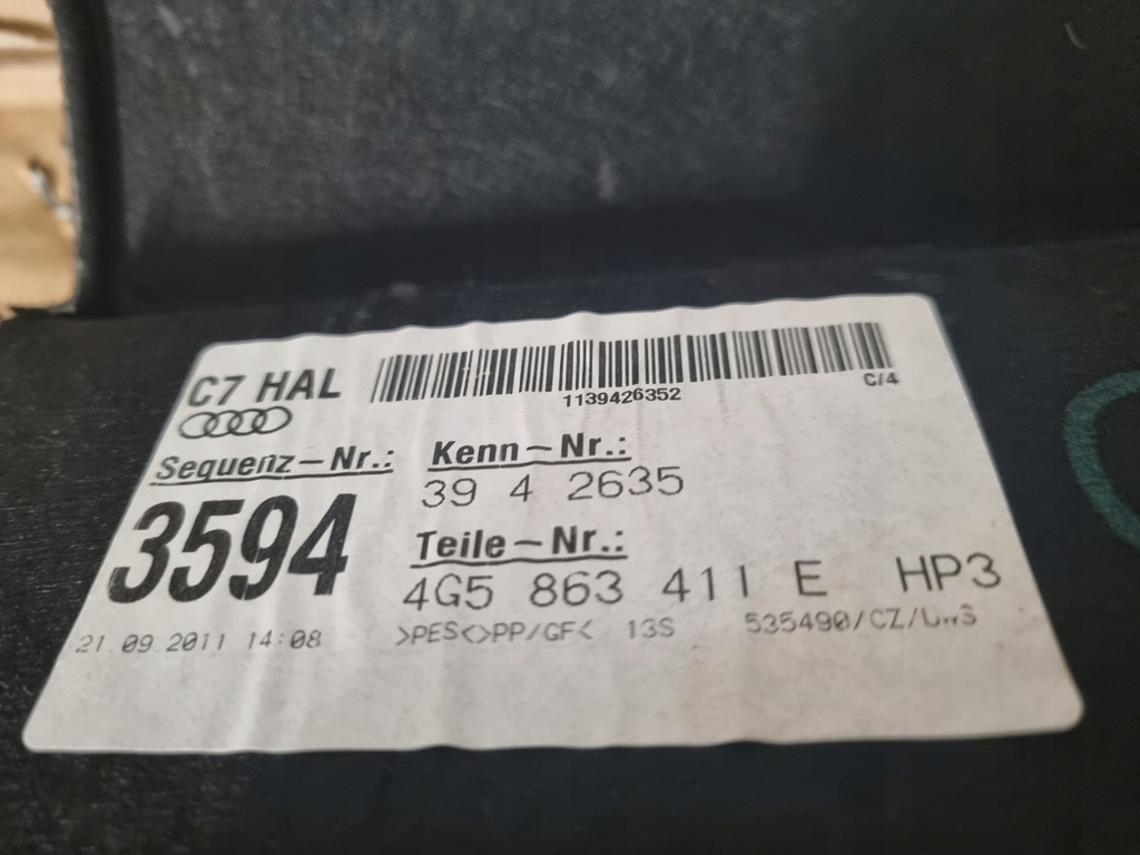 фото №6, Audi a6 c7 sedan полка багажника задняя 4g5863411e