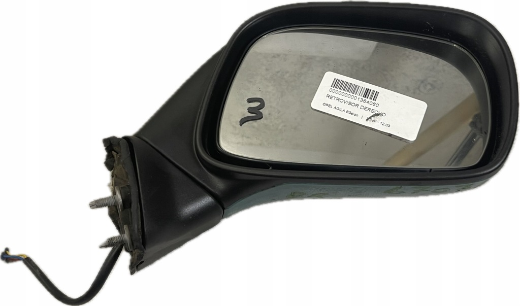 фото №1, Opel agila a 00-07r зеркало правое электрический 3 pin разные цвета