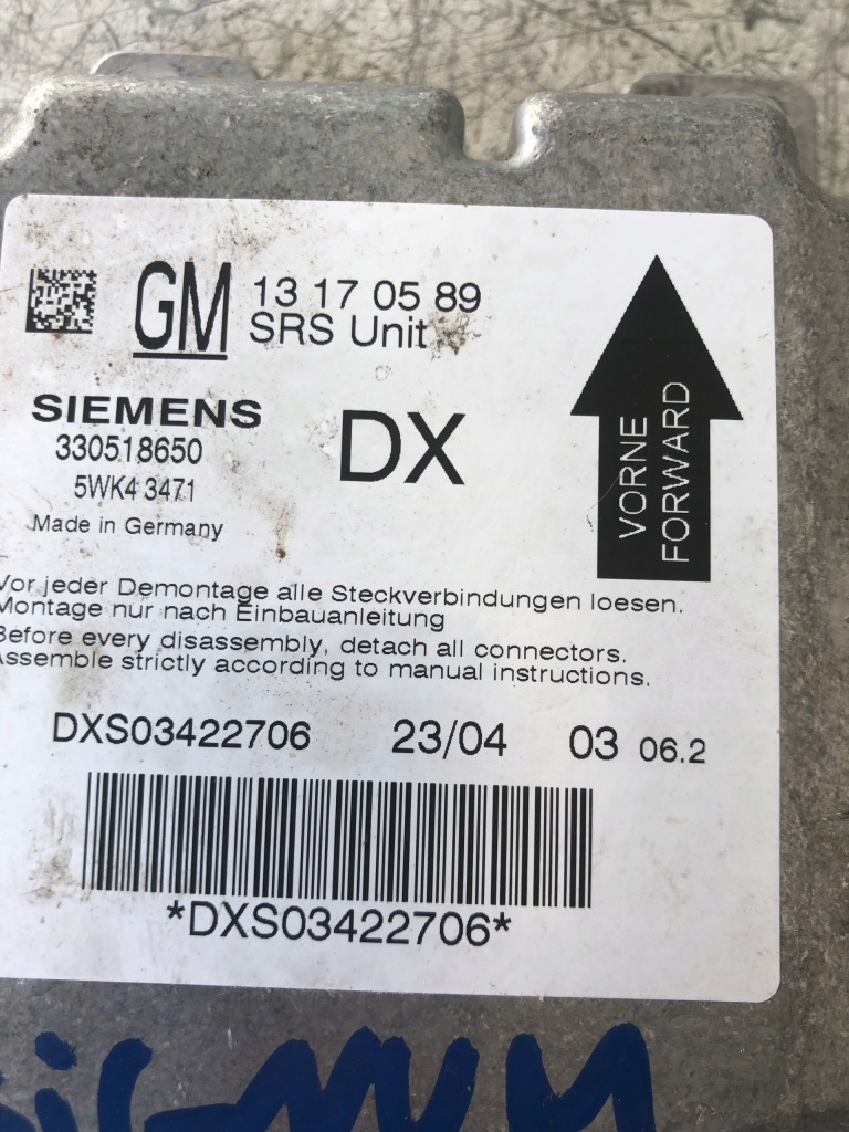 фото №4, Модуль датчик подушка безопасности opel signum 13170589