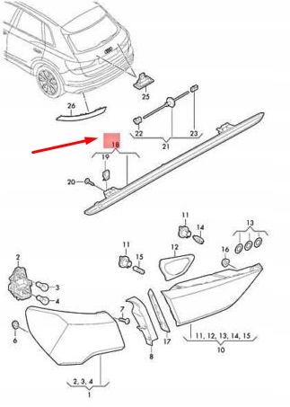 фото №5, Audi q3 f3 rear center high кронштейн стоп light 8v0945097d
