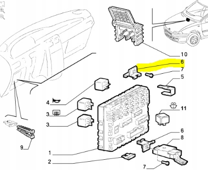 фото №6, Кронштейн корпус предохранителей fiat punto оригинальный номер 7742062
