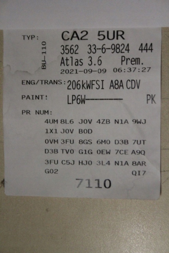 фото №8, Жгут отсек двигателя vw atlas v6 3.6 cdv 206kw fsi 3cn971002