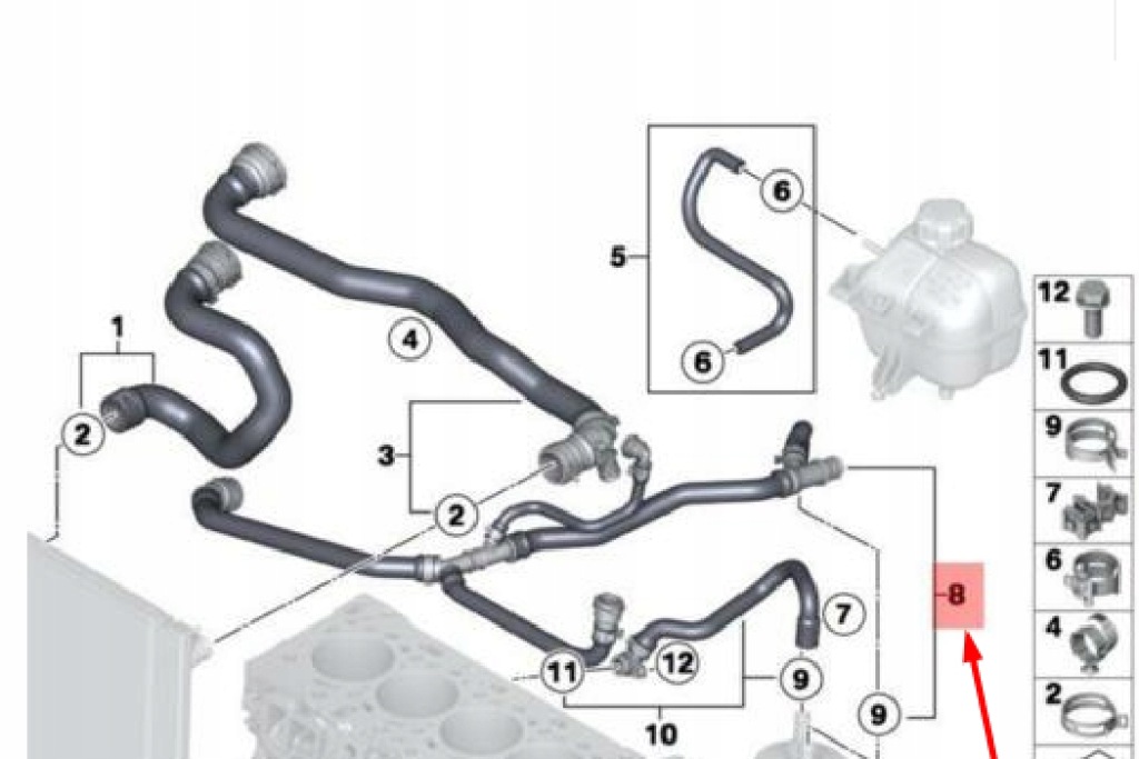 фото №6, Mini cooper countryman r60 патрубок радіатора новий оригінальний 17129802756