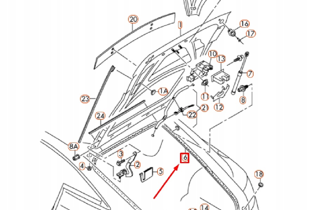фото №9, Audi tt 8j coupe прокладка задній кришки nowa оригінальна 8j8827705a