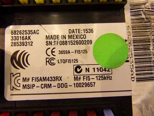 фото №5, Jeep compass ii 2.0 mtj 17- бортовий комп'ютер замок запалювання bsi 68247019aa