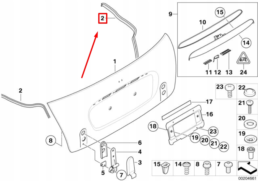 фото №5, Mini cabrio r52 прокладка кришки багажника заднього 51767178288 7178288