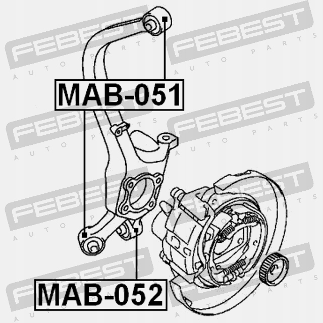 фото №14, Втулка поворотний кулак задня mab-051 febest