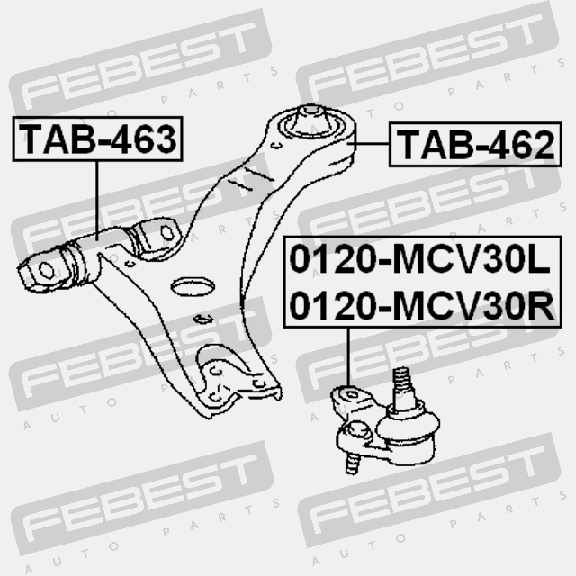 фото №11, Febest tab-463 подшипниковый узел, рычаг