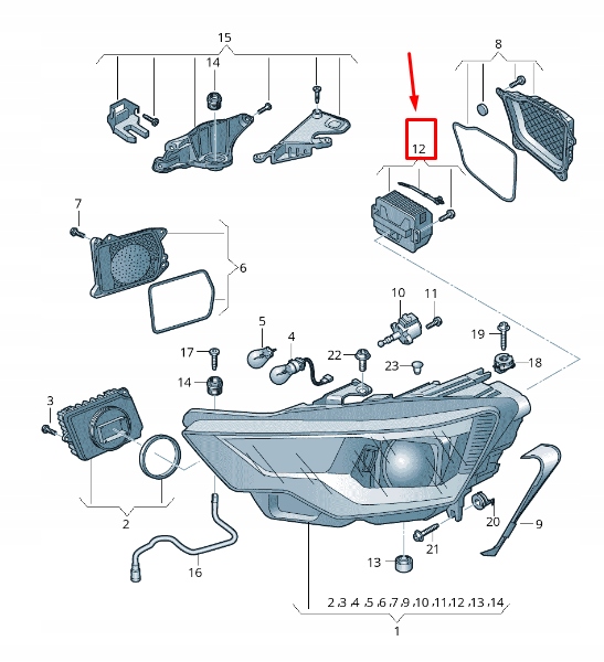 фото №1, Audi a6 4a c8 led with heat sink 4k0998473
