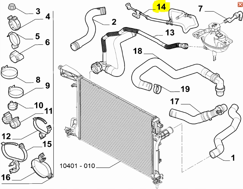 Купити Шланг рідина охолоджуючий fiat tipo оригінальний номер 52159901