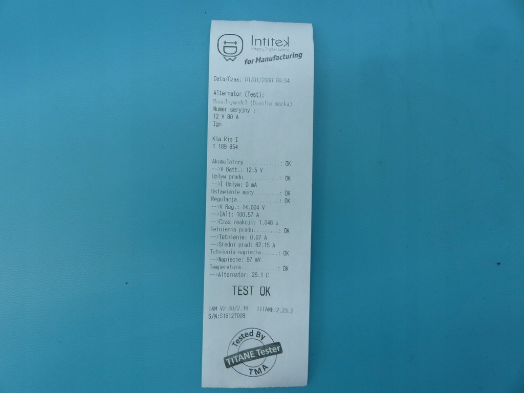фото №5, Test генератор kia rio i 99-05 1.3 b