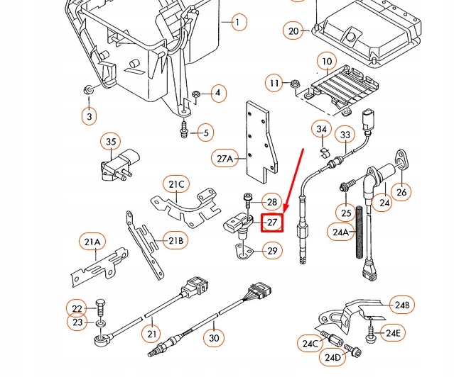 фото №9, Audi a8 d3 колінвал pulse датчик 070907601a