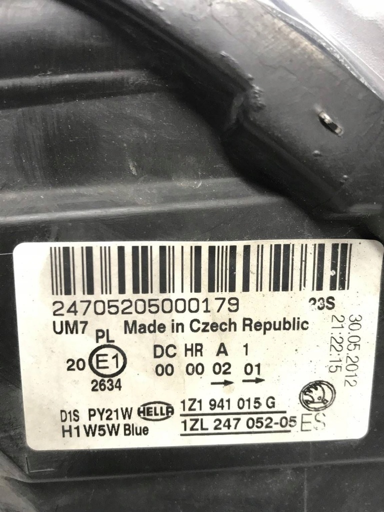 фото №16, Skoda octavia 2 ii bi ксенон lift поворотний комплектна ліва лампа 1z1941015g