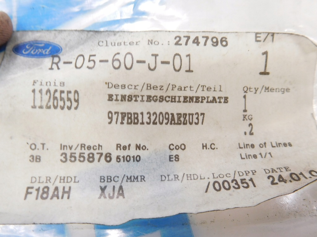 фото №9, Молдинг порог левая накладки боковой ford fiesta 1995-2002 оригинальный номер 1126559