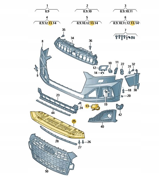 фото №4, 8w6807611 защита pod бампер перед audi a5 aso