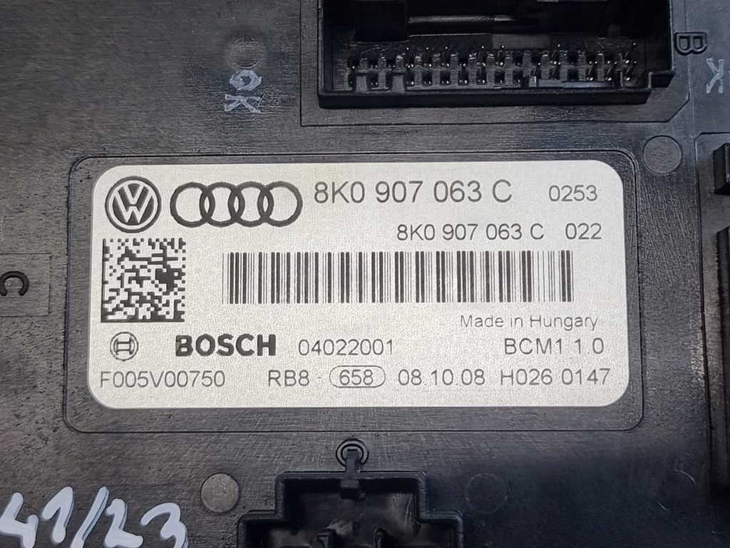 фото №8, Модуль комфорта bcm оригинальный номер 8k0907063c audi a4 b8 2.0 tdi 125kw anglik 08r