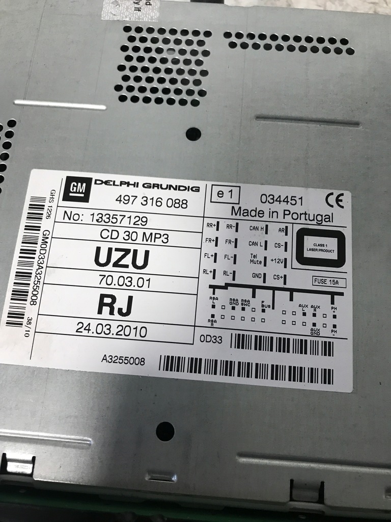 фото №11, Радіо заводський 13357129 uzu/rj/ud opel corsa d