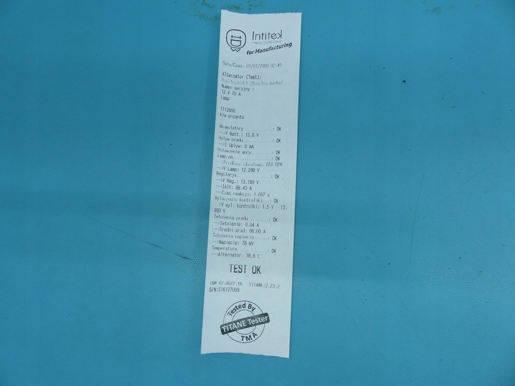 фото №7, Test генератор kia picanto ii 37300-04310 1.0 b