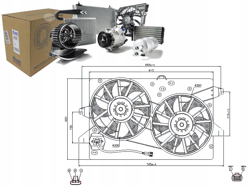 фото №1, Nissens вентилятор радиатора с корпус ford mond